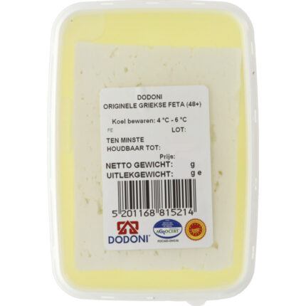Dodoni Orginele Griekse feta 48+ bevat 0g koolhydraten