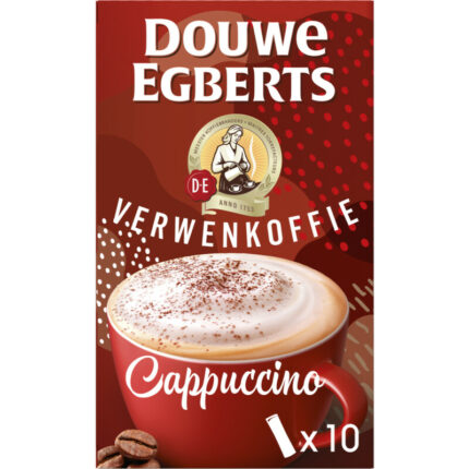 Douwe Egberts Verwenkoffie cappuccino oploskoffie bevat 3.1g koolhydraten