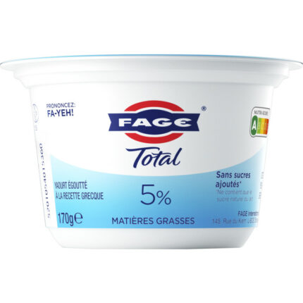 Fage Total Griekse yoghurt 5% bevat 3g koolhydraten