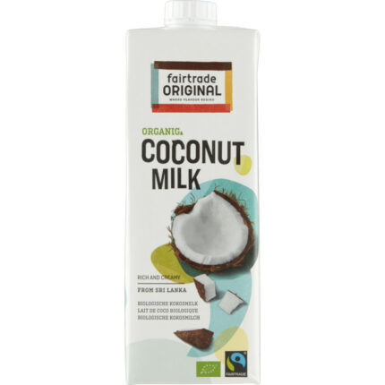 Fairtrade Original Organic coconut milk bevat 0.8g koolhydraten