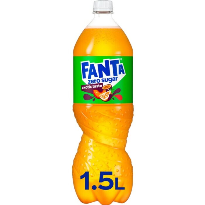 Fanta Exotic zero sugar bevat 0.5g koolhydraten