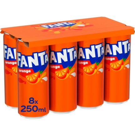 Fanta Orange 8-pack bevat 5.6g koolhydraten