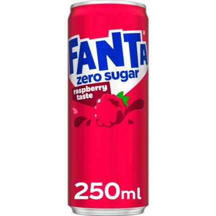 Fanta Raspberry zero sugar bevat 0.5g koolhydraten