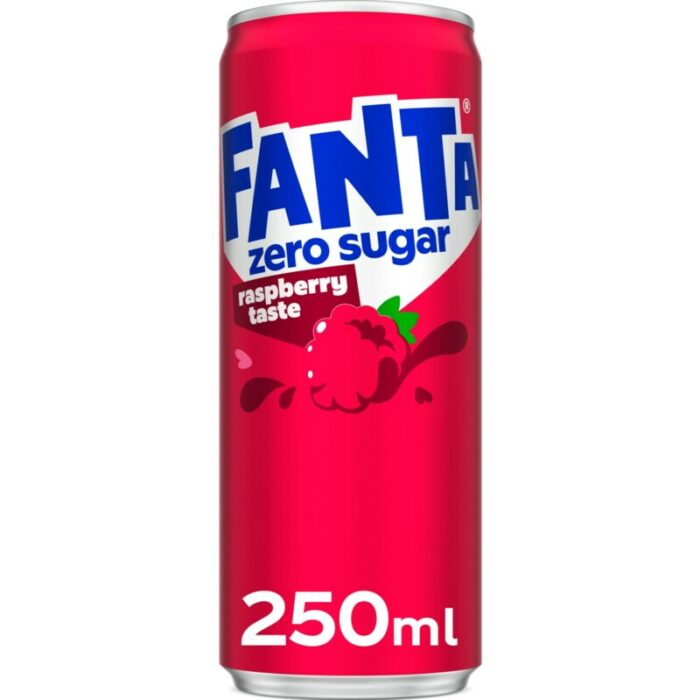 Fanta Raspberry zero sugar bevat 0.5g koolhydraten