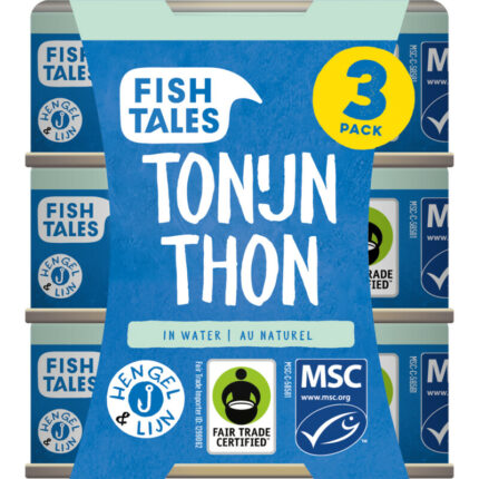 Fish Tales Skipjack tonijn in water 3-pack bevat 0g koolhydraten