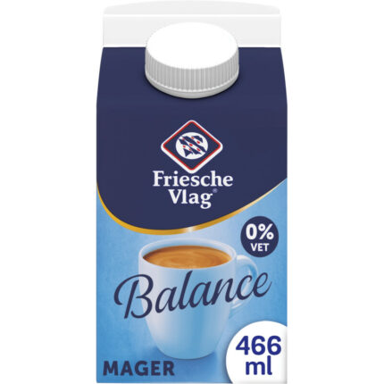 Friesche Vlag Balance bevat 4.6g koolhydraten