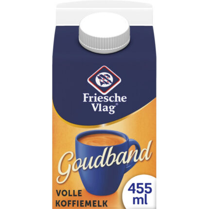 Friesche Vlag Goudband volle koffiemelk bevat 9.9g koolhydraten