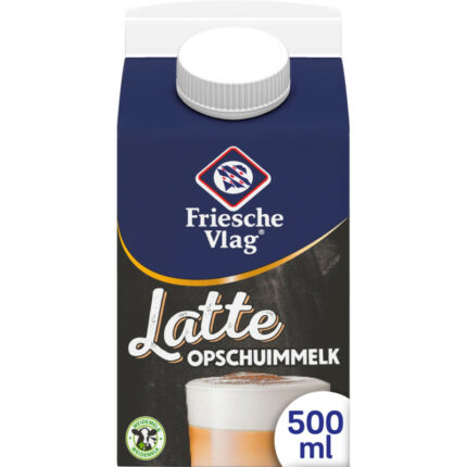 Friesche Vlag Latte opschuimmelk bevat 4.8g koolhydraten