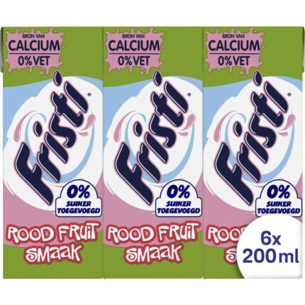 Fristi Rood fruit geen suiker 6-pk bevat 3.2g koolhydraten