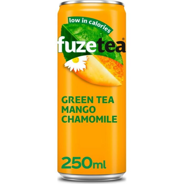 Fuze Tea Green ice tea mango chamomile bevat 4.3g koolhydraten