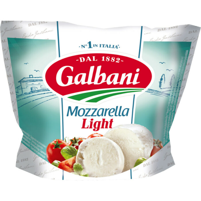 Galbani Mozzarella light bevat 2g koolhydraten