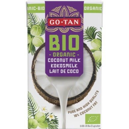 Go-Tan Bio kokosmelk bevat 3.4g koolhydraten