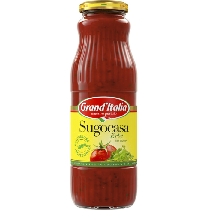 Grand' Italia Sugocasa erbe pastasaus bevat 6.8g koolhydraten