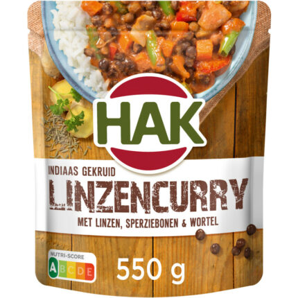 Hak Linzencurry bevat 8.4g koolhydraten