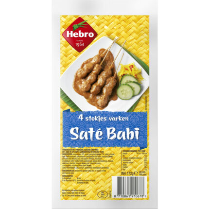 Hebro Saté babi bevat 8.9g koolhydraten