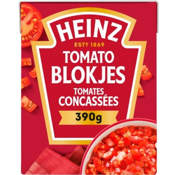 Heinz Tomaten blokjes naturel bevat 3.7g koolhydraten
