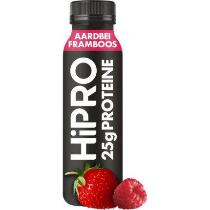 HiPRO Protein drink framboos aardbei bevat 6.1g koolhydraten