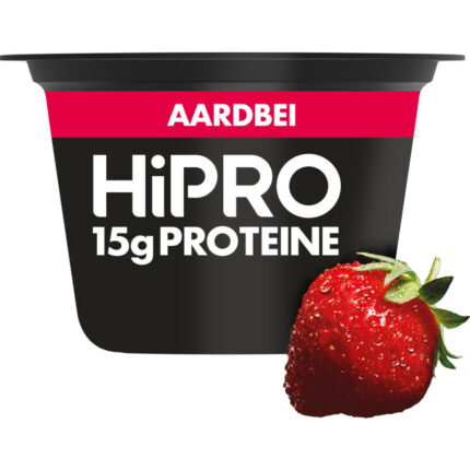 HiPRO Protein skyr stijl aardbei bevat 3.7g koolhydraten