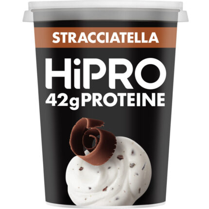 HiPRO Protein skyr stijl stracciatella bevat 3.5g koolhydraten
