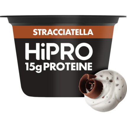 HiPRO Protein skyr stijl stracciatella bevat 3.5g koolhydraten