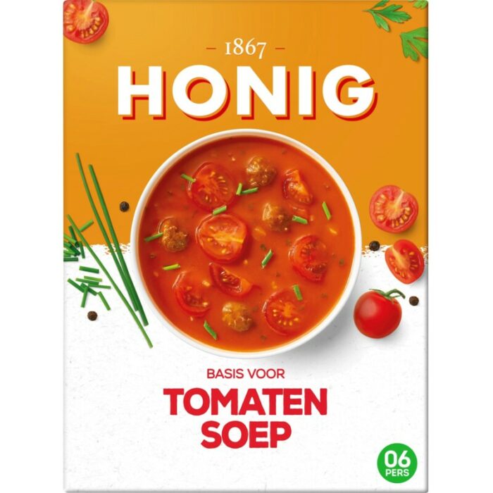 Honig Basis voor tomatensoep bevat 4.1g koolhydraten