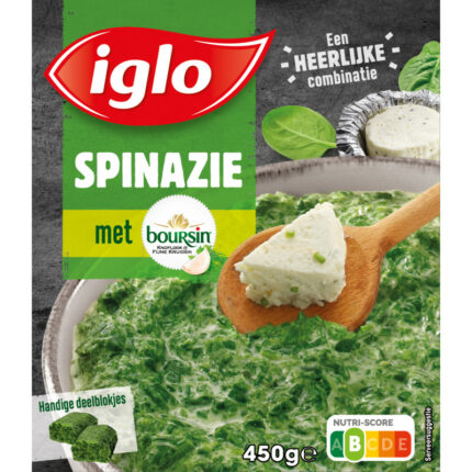 Iglo Fijngehakte spinazie met boursin bevat 2g koolhydraten