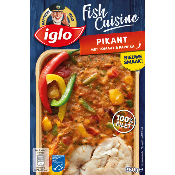 Iglo Fish cuisine pikant bevat 3.9g koolhydraten