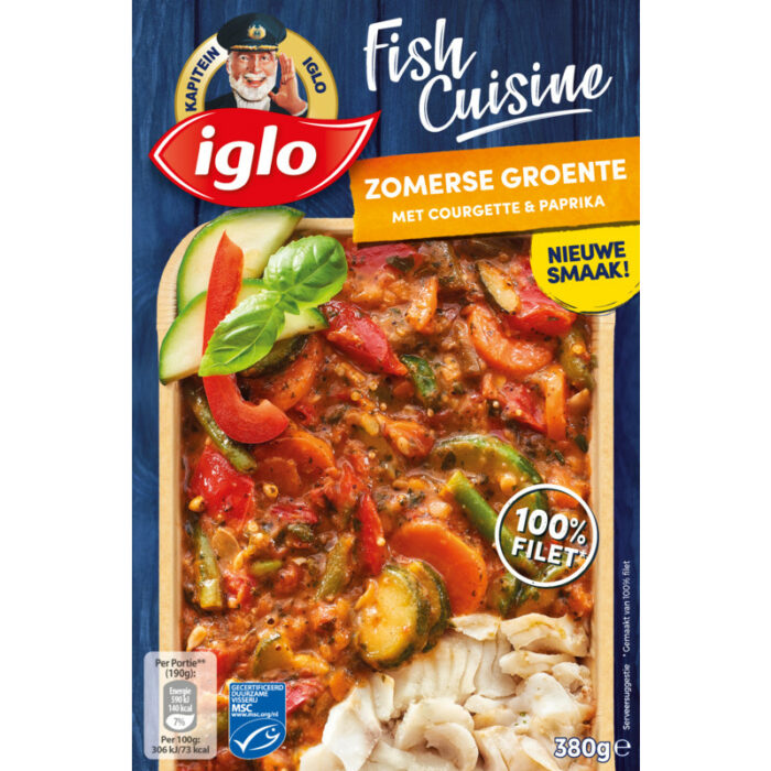 Iglo Fish cuisine zomerse groente bevat 4g koolhydraten