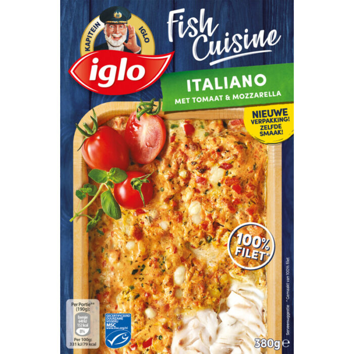 Iglo Fishcuisine Italiano bevat 3.8g koolhydraten