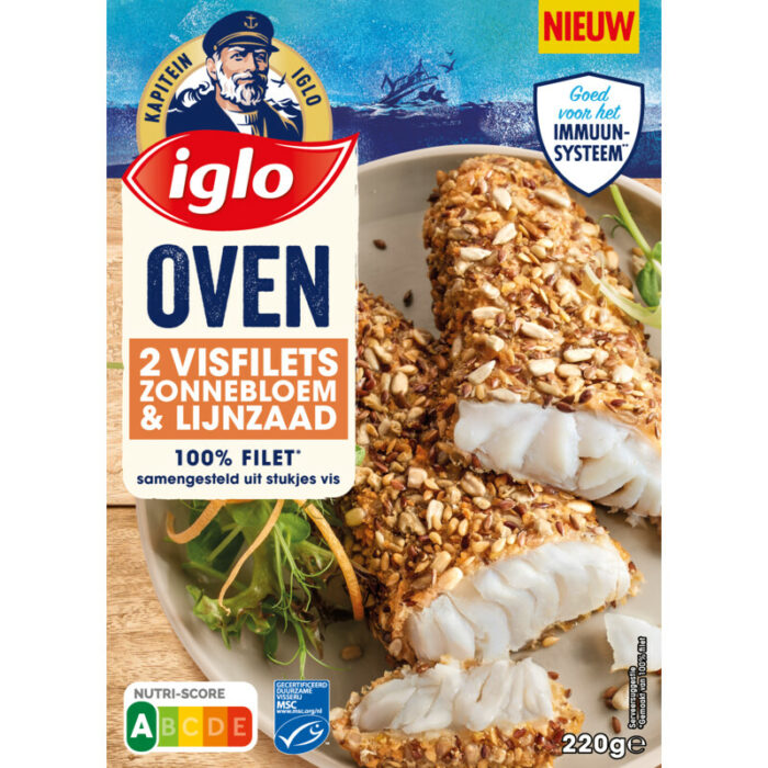 Iglo Oven visfilets zonnebloem & lijnzaad bevat 10g koolhydraten