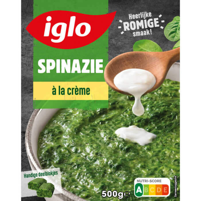 Iglo Spinazie à la crème bevat 3.4g koolhydraten