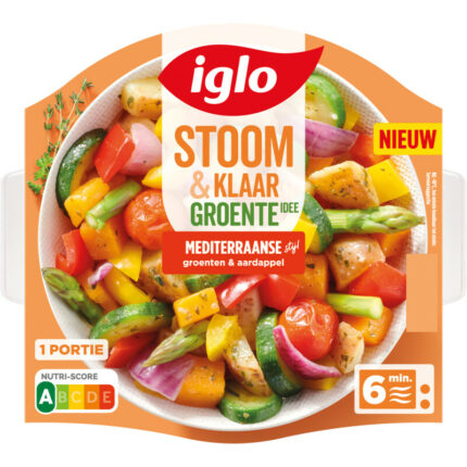 Iglo Stoom & klaar groente-idee mediterraans bevat 9.2g koolhydraten