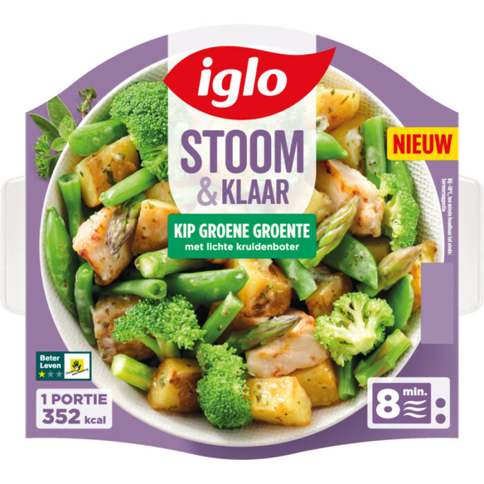 Iglo Stoom & klaar kip groene groente bevat 7.9g koolhydraten
