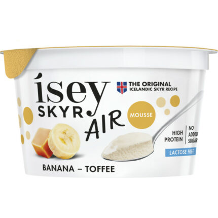 Isey Skyr air banana toffee bevat 5g koolhydraten