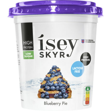 Isey Skyr blueberry pie bevat 5.2g koolhydraten
