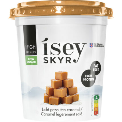 Isey Skyr licht gezouten caramel bevat 3.7g koolhydraten