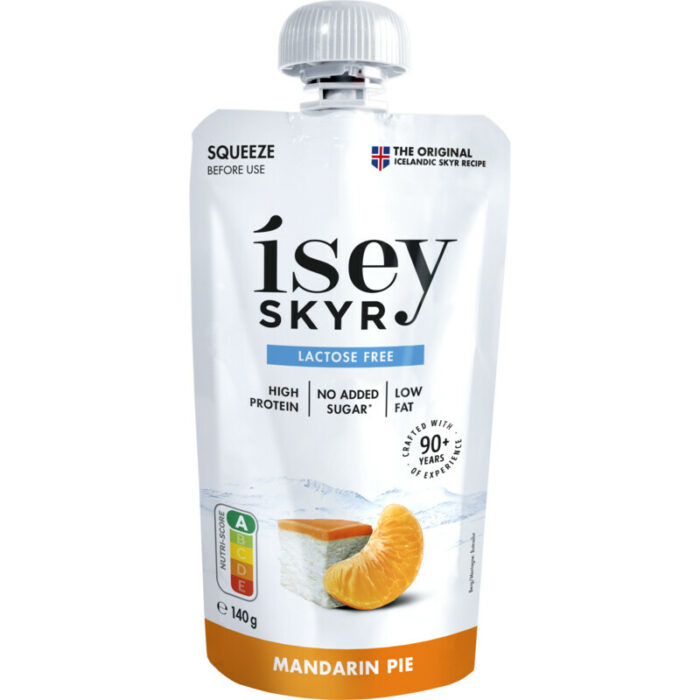 Isey Skyr on-the-go mandarin pie bevat 4.1g koolhydraten