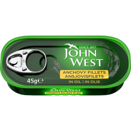 John West Ansjovis filets in olie bevat 0.5g koolhydraten