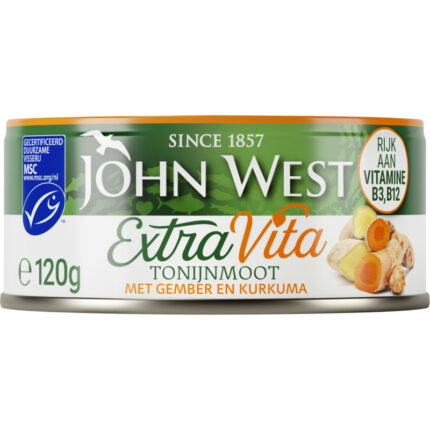 John West Extravita gember & kurkuma tonijn bevat 1g koolhydraten