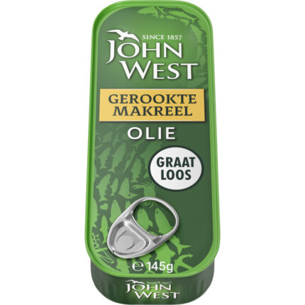 John West Gerookte makreel bevat 0g koolhydraten