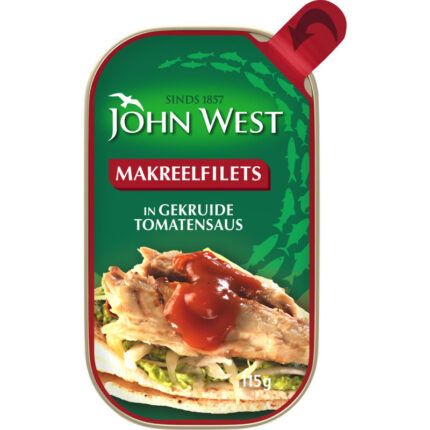 John West Makreelfilets in gekruide tomatensaus bevat 7.4g koolhydraten