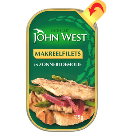 John West Makreelfilets in zonnebloemolie bevat 0g koolhydraten