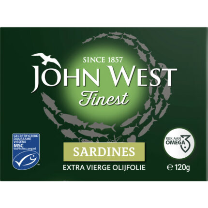 John West Sardines extra vierge olijfolie bevat 0g koolhydraten