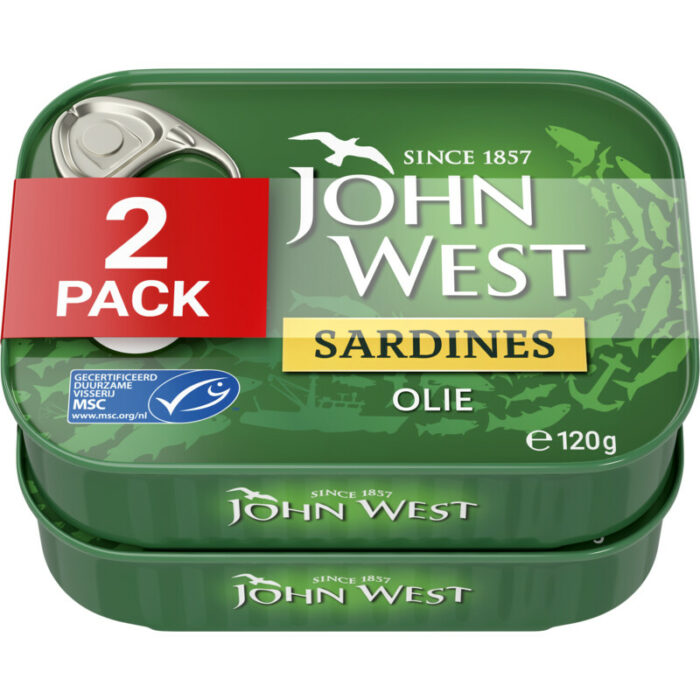 John West Sardines olie 2-pack bevat 0g koolhydraten