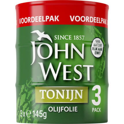 John West Tonijn in olijfolie 3-pack bevat 0g koolhydraten