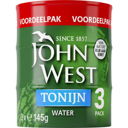 John West Tonijn in water 3-pack bevat 0g koolhydraten