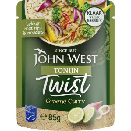 John West Twist tonijn groene curry bevat 6.6g koolhydraten