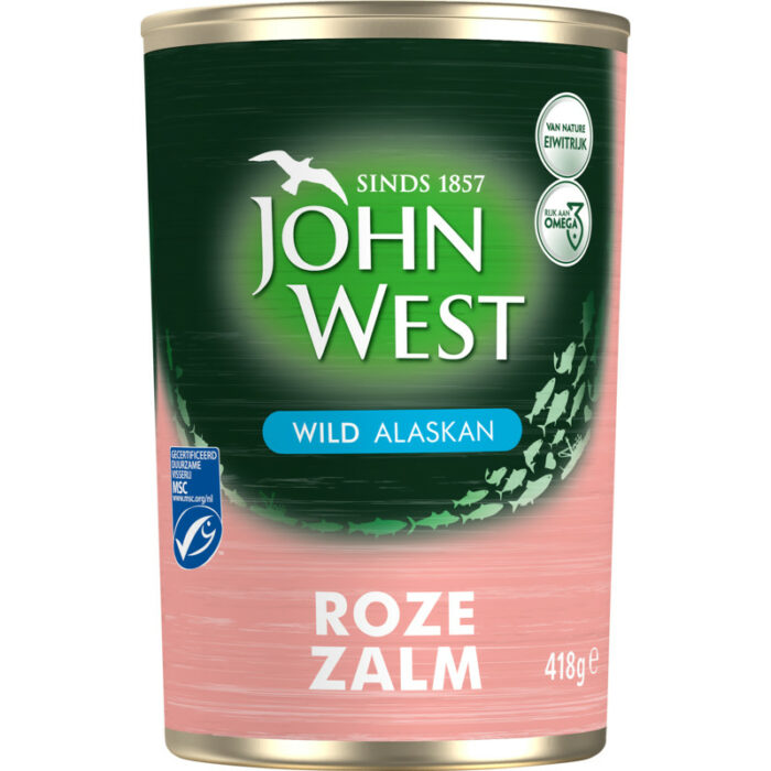 John West Wilde roze zalm bevat 0g koolhydraten