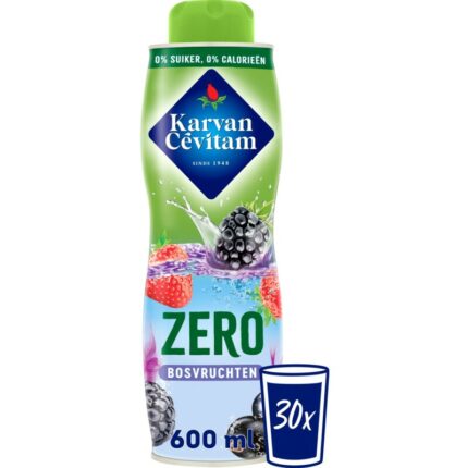 Karvan Cévitam Zero bosvruchten bevat 0.4g koolhydraten