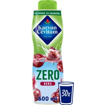 Karvan Cévitam Zero kers siroop bevat 0.9g koolhydraten